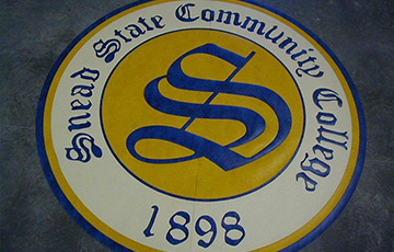 snead state college logo on linoleum tile