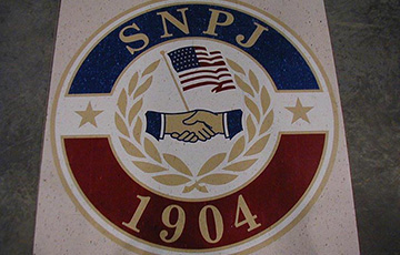 SNPJ logo on vct tile