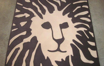 lion logo on custom carpets